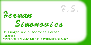 herman simonovics business card